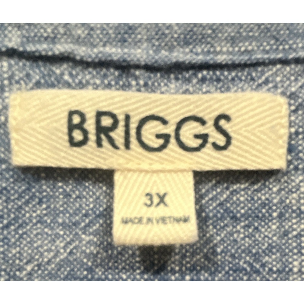 Briggs Blue Linen Blend Button Front Drawstring Waist Midi Dress Plus Size 3X - Picture 4 of 6